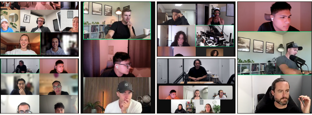 Pierce Tagle running digital marketing strategy calls with U.S., U.K., Canadian and Australian clients — paid media, sales funnels, GoHighLevel and AI automation reviews